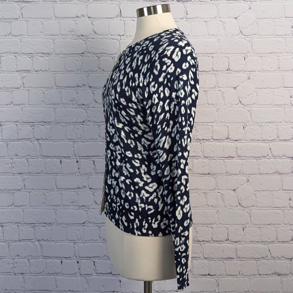 Banana Republic Sz Small Cardigan Stretch Cardigan Blue White Classic Preppy - Picture 8 of 10